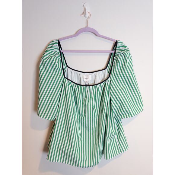 Tuckernuck Pomander Place NWT Green Stripe Celia Top XL - Picture 6 of 10